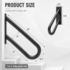 U-shaped Pipe Grab Handrail Wall Mount  Non-slip Stair Railing For 1-2 Steps 