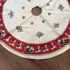 1950 s Felt Tree Skirt Leacock Eda Maria  christmas Parade  Santa Reindeer 33 