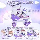 Kids Adjustable Roller Skates Led Light-up Wheels Purple pink 4-size Boys Girls