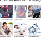 Hot Water Bag Bottle 2000ml 12 x7  Thick Rubber Bag Relax Heat Cold Therapy Us