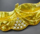 Vintage Made In France Lemon Yellow Celluloid With Rhinestones Hair Barrette