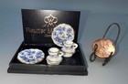 Miniature Dollhouse 1 12 Scale Coffee Set For Two In Blue Onion Design - 1 563 5
