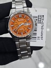 Casio Mtp-e740-4av Men   s Orange Dial Day Date Stainless Steel Watch New