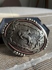 Cody James Longhorn Hitch Silver Western Engraved Cowboy Belt Buckle Bb004
