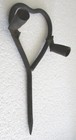 Antique Vintage Iron Miners Heart Candlestick Holder Sticking Tommy 2 Candles  