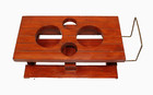 Vtg Wood Picnic Table Condiment Bbq Caddy Holder Ketchup Mustard Handcrafted 12 