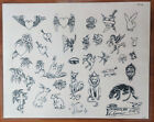Set Of 6 Chris Garver Traditional Vintage Tattoo Flash Sheets Pa Convention 1990