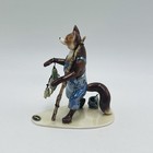 Hagen Renaker Papa Fox Fishing With Fish   Can Of Worm Specialty Retired 4  Tall