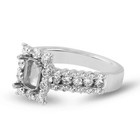 Semi Mount Ring Setting Cushion 9x7 Mm 925 Sterling Silver With Natural Zircon