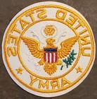 Us Army  united States Army  4  Patch Logo Sew On  Military Dress Gold   White