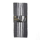   Kitchen Towels  Gray   White  5 Pack Set