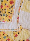 Vtg Handmade Patchwork Cotton Baby Quilt Crib Blanket Boho Floral Goldenrod