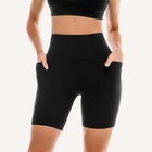 Leafigure Womens High Waisted Biker Shorts With Pockets 2 Pack Yoga Workout Gym