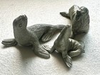 Vintage Miniature Pewter Seal Pup   Walrus Figurine Lot 3 Ocean Life Sea Lions