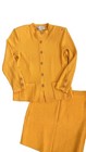 Vtg St  John Collection Santana Knit Ribbed Yellow Suit Gold Buttons Outfit Sz 2