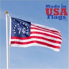 Outdoor American 76 Flag 3x5 Feet Nylon Sewn Stripes Embroidered Stars Fade