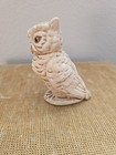 Vintage Owl Figurine Japan Crazing Ceramic Cream Colors 4    Tall 70   s Retro