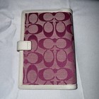 Vintage Coach Pink Canvas White Leather Planner Agenda Notebook Cover Y2k Nwt