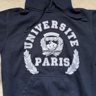 Vintage 90s University Of Paris Hoodie small navy Blue