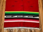 Vtg Mexican Poncho Heavy Blanket Aztec Southwest Serape  Native Baja