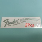 2pcs Fender Strat Electric Guitar Headstock Self-adhesive Metal Stickers Silver