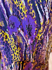Size M Ashro Purple Multi Formal Wedding Party Julien Chiffon Sequined Dress