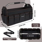 22in Waterproof 30 Pocket Electrician Tool Tote Steel Handle Shoulder Strap