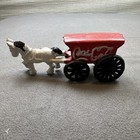 Small Reproduction Coca-cola Cast Iron Delivery Wagon With A Single Horse