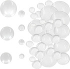 70pcs Glass Cabochons Dome Tiles Set  7 Sizes Clear Round Flat Back For Diy C   