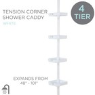 Bath Bliss 4 Tier Tension Corner Shower Organizer Caddy White