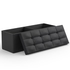 43  Black Storage Ottoman Rectangular  upholstered Pu Leather Seat Lift Top Stool