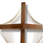 Vtg Gold String Wood Cross Religious Christian Wood Mcm Wall Plaque Decor