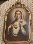 Vtg Framed Art Prints Sacred Heart Of Jesus   Immaculate Heart Of Mary  23x14    