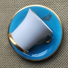 Herend Blue Butterfly Coffee Chocolate Gold Spiral Handle Cup And Saucer Set
