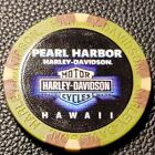 Pearl Harbor Hd   Hawaii  olive brown Wide Print  Harley Davidson Poker Chip