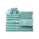 Mainstays 18-piece Cotton Towel Set     Aqua  Soft   Absorbent  Bath hand wash
