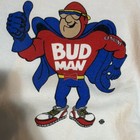 Budweiser Bud Man Genuine Santee Sweats Beer Mascot White Sweatshirt Made In Usa