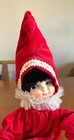 Vtg 1950s Christmas Red Pixie Doll Plush Poseable Shelf Sitter Knee Hugger