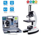Amscope 52pc 120x-1200x Kids Starter Compound Microscope Portable Science Kit  