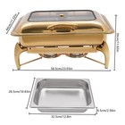 Gold 9qt Roll Top Chafing Dish Buffet Set Stainless Steel With Fuel Holder Home