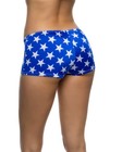 Low Rise Star-spangled Shorts Blue White Stars Rave Festival 4th Of July