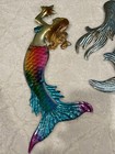 2 Metal Glass Mermaid Wall  Art Indoor  Decor