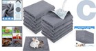 Waterproof Absorbent Pet Bedding Pads For Guinea Pigs - 10 Pack  12x12 Gray