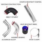12pcs 2 5  Intercooler Piping Kit  t-bolt Clamps   Blk Silicone Coupler New Diy