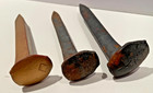 Vintage Lot Of 3 Railroad Spikes One Painted Gold Two Natural Finish