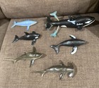 Pre Owned Group Of 6 Different Varieties Of Sharks whale Play Figurines 