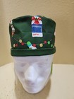 Anesthesia Christmas Green Men s Skull chemo Surgical Scrub Hat cap Handmade