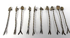 10 Vintage Mexican Handmade Silver Hors D oeuvres Apetizer Martini Olive Picks