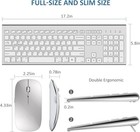 Wireless Keyboard And Mouse Silver White Full Size 2 4g Usb Portables Quiet C   