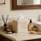 Natural Travertine Textures Tissue Box Cover Square For Home Decor resin Heavy T